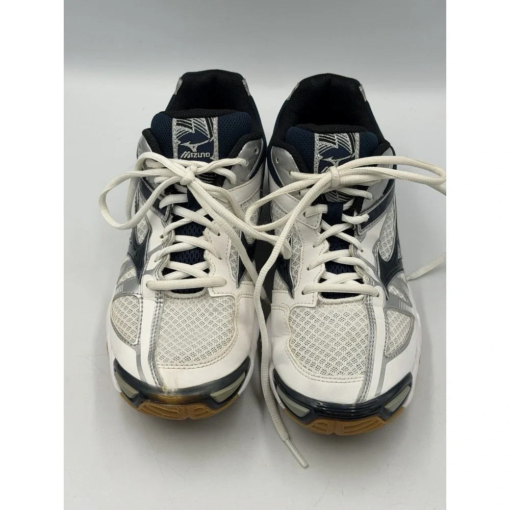 Mizuno Wave Bolt 6 Womens 9.5 Volleyball Shoes White Navy Silver 430224